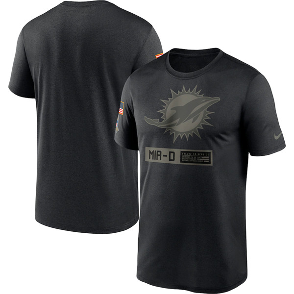 Men's Miami Dolphins Black NFL 2020 Salute To Service Performance T-Shirt